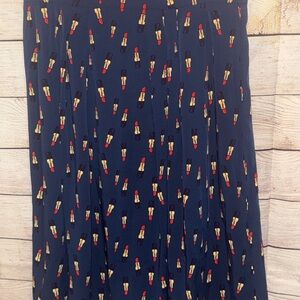 Eva Mendes for New York & Company Blue Pleated Midi Skirt